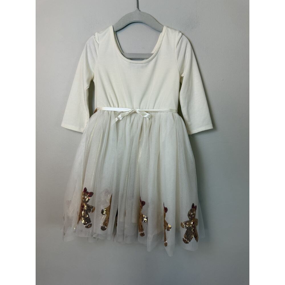 Zunie Kids' Sequin Gingerbread Cookie Party Dress Sz 4 - Picture 10 of 12